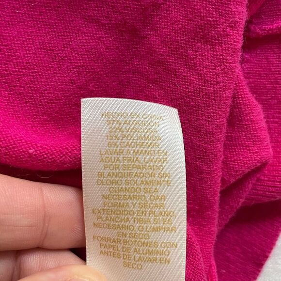 Kate Spade Somerset Pink Bow 3/4 Sleeve Cardigan, Size Large fits like a medium - Picture 9 of 11